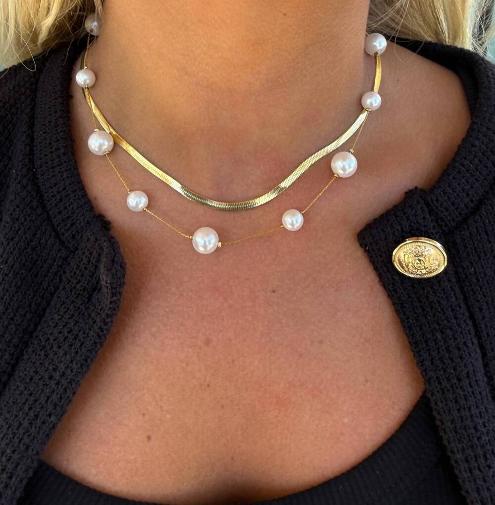 NEW CHANSUTTPEARLS women's avery pearl necklace in gold